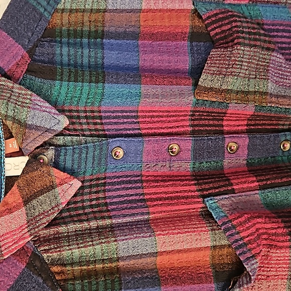 Pilcro Anthropologie plaid flannel button front top, size SP - Picture 4 of 7